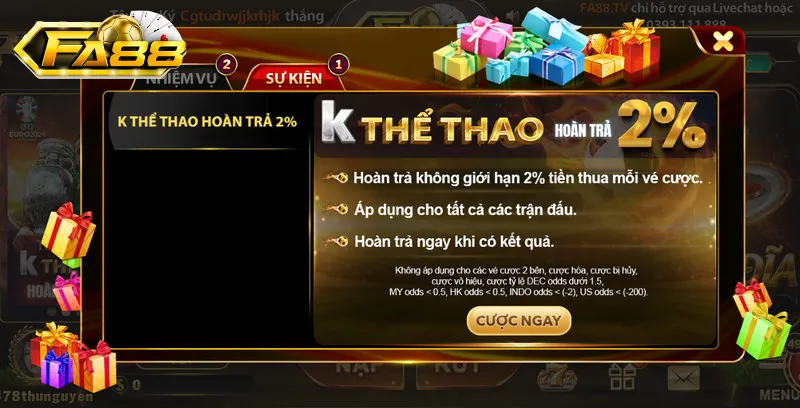 Khuyến mãi hoàn trả không giới hạn tại cổng game